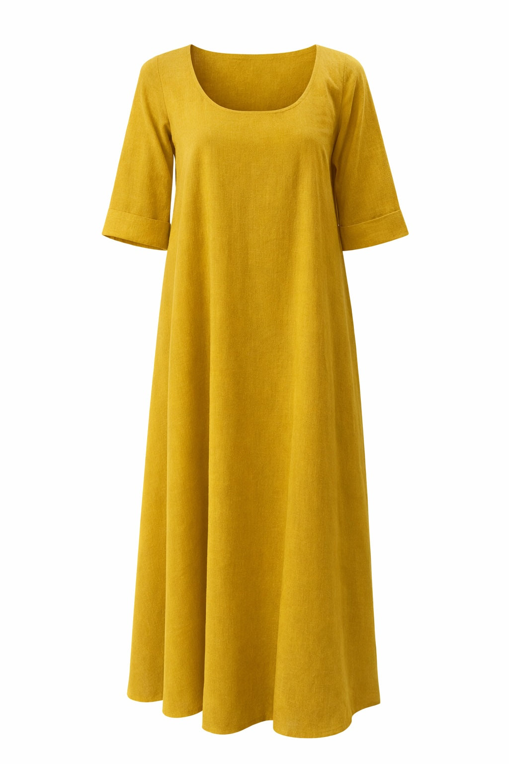 Aster Linen Dress- Mostaza