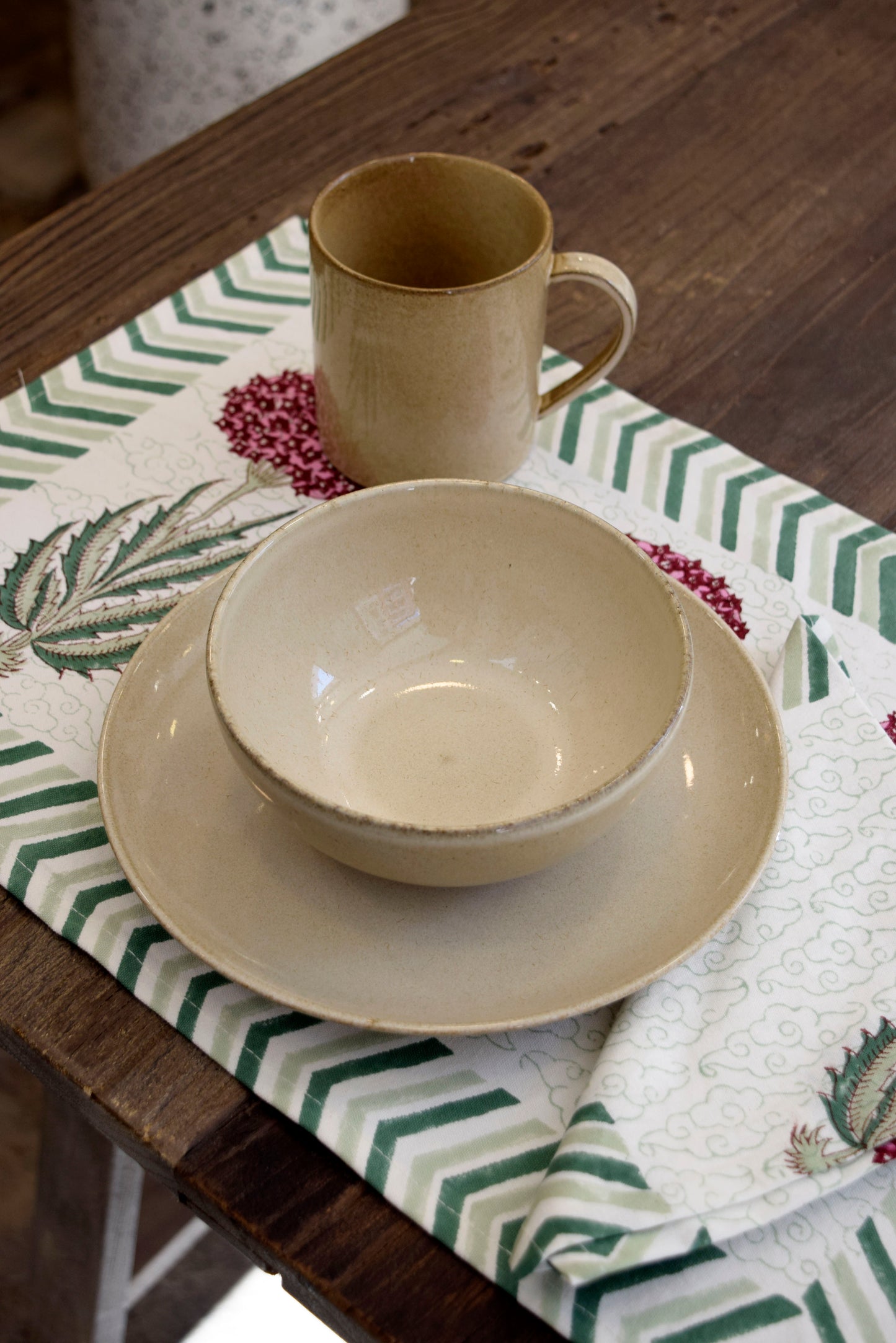 Flor Hortensia: Manteles Individuales | 6 Servilletas | Juego de Comedor |50x30cm