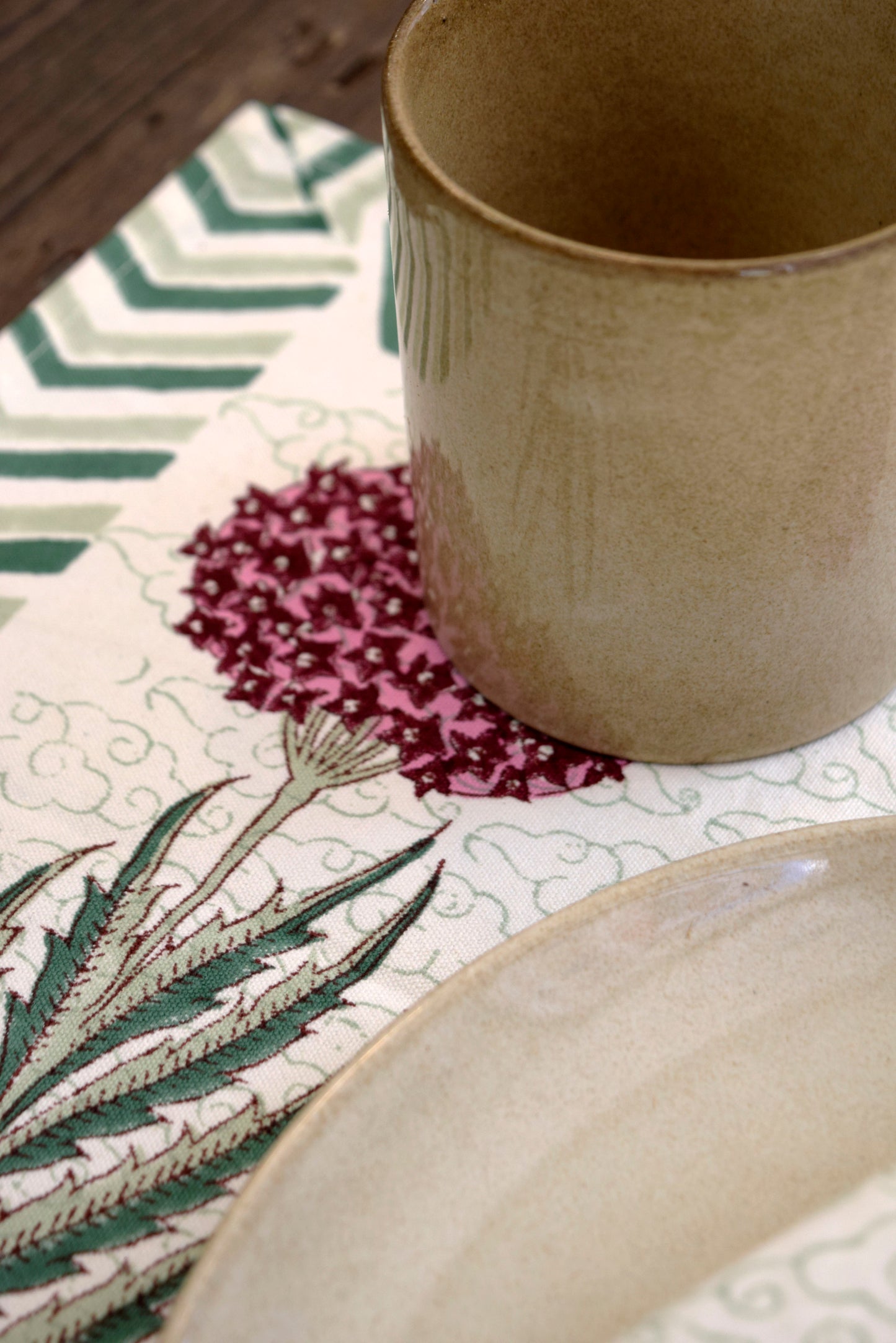 Flor Hortensia: Manteles Individuales | 6 Servilletas | Juego de Comedor |50x30cm