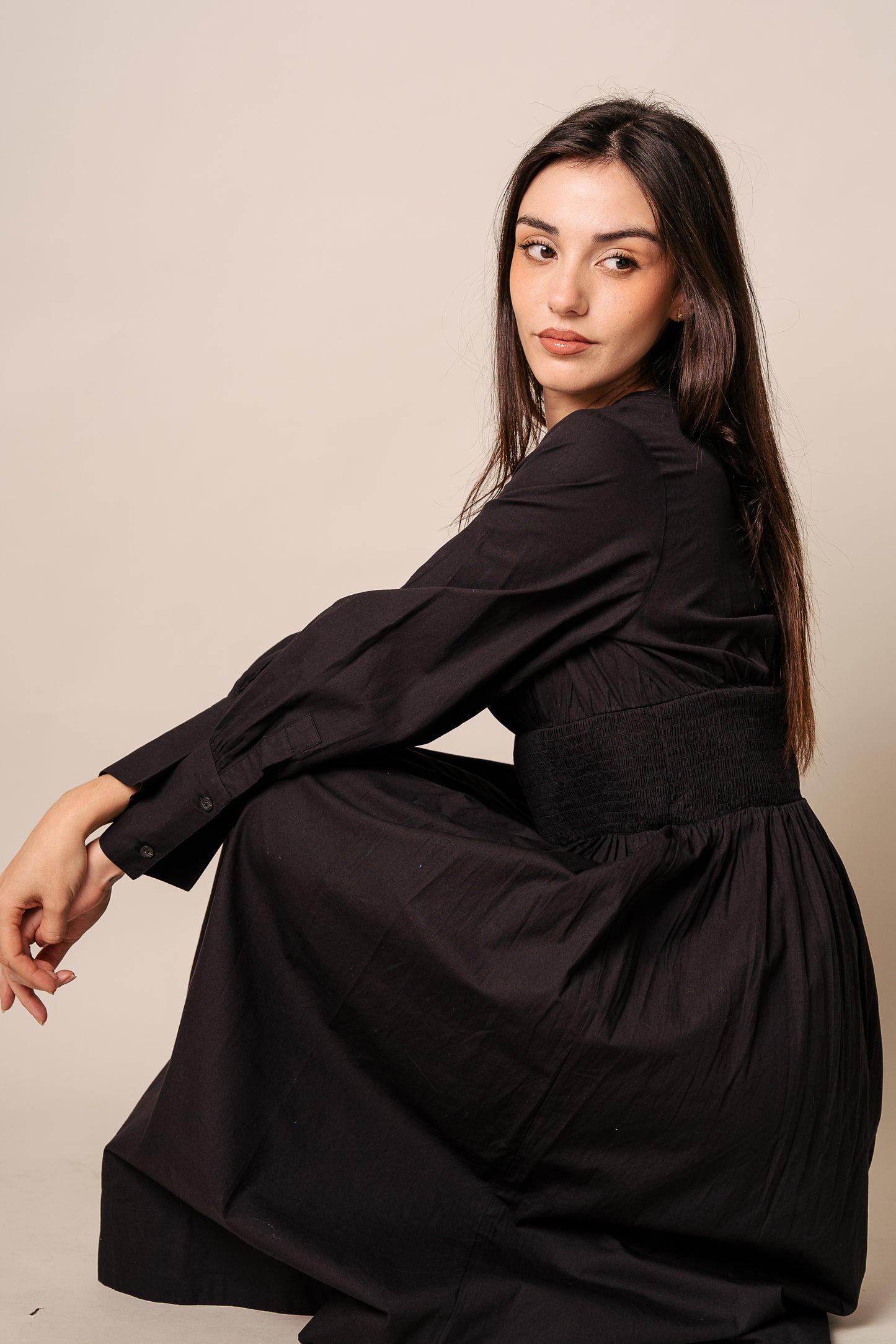 Vestido Clásico Largo- Negro