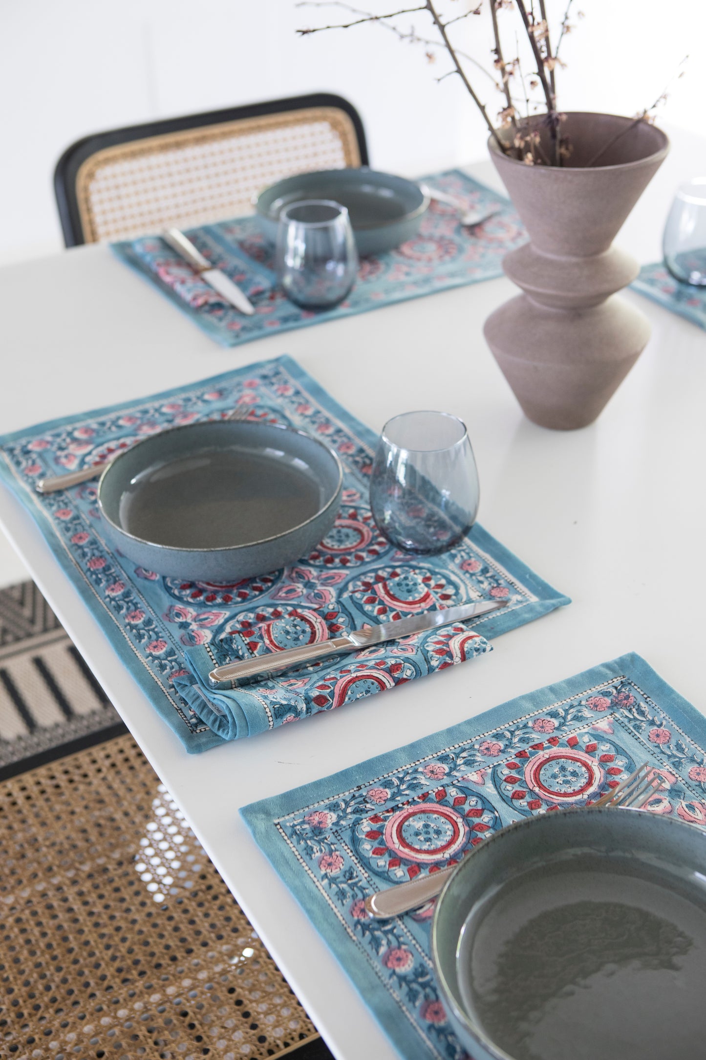 Cerceta: Manteles Individuales | 6 Servilletas | Juego de Comedor |50x30cm