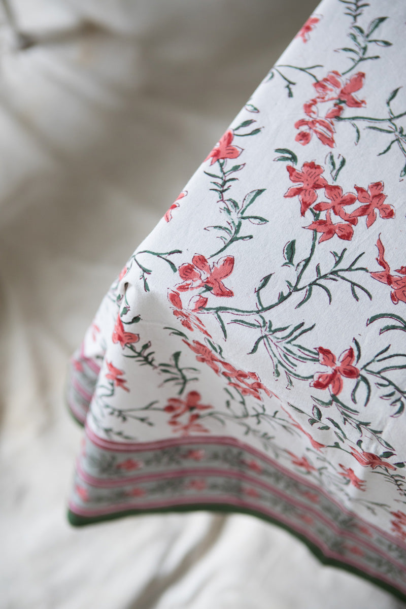 Flor Coral Mantel de Mesa Rectangular | 150 x 230 cm