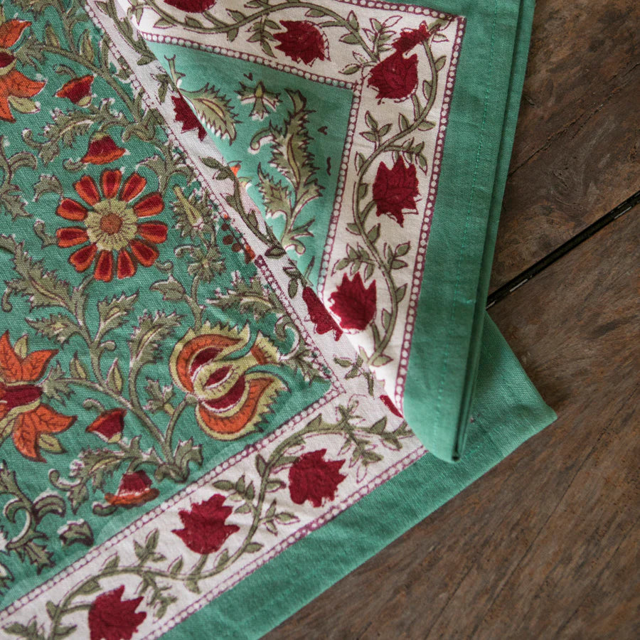 Océano Verde: Manteles Individuales | 6 Servilletas | Juego de Comedor |50x30cm