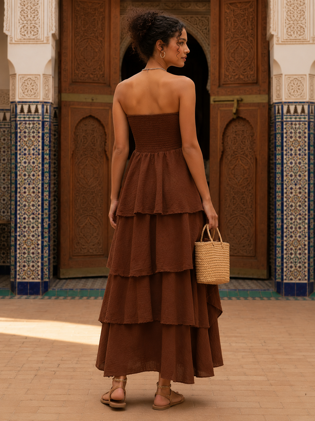 Menorca Dress- Brown