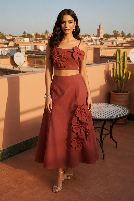 Lyon Flower Set- Burgundy